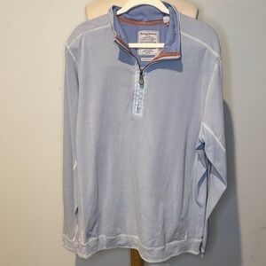 Tommy Bahama Men's Sky Blue Zip-Up Sweater